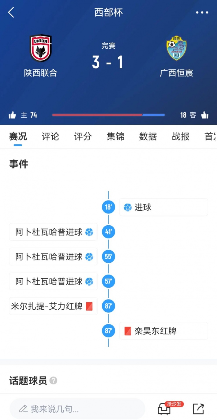 陜西聯(lián)合3-1擊敗廣西恒宸，三戰(zhàn)全勝奪得首屆西部杯冠軍