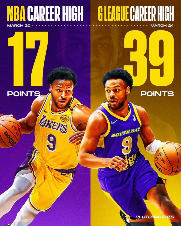 在進(jìn)步！布朗尼一周內(nèi)先后創(chuàng)下個(gè)人NBA和G聯(lián)盟單場(chǎng)得分新紀(jì)錄