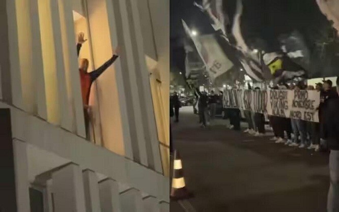  都體：尤文球迷來到酒店外支持新主帥，圖多爾向球迷們揮手致意