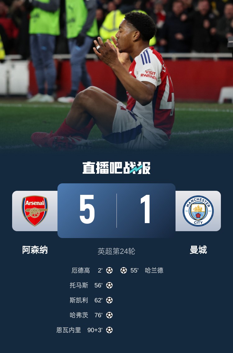  硬氣槍手無畏強(qiáng)敵！阿森納本賽季5-1碾壓曼城，3-0完勝皇馬